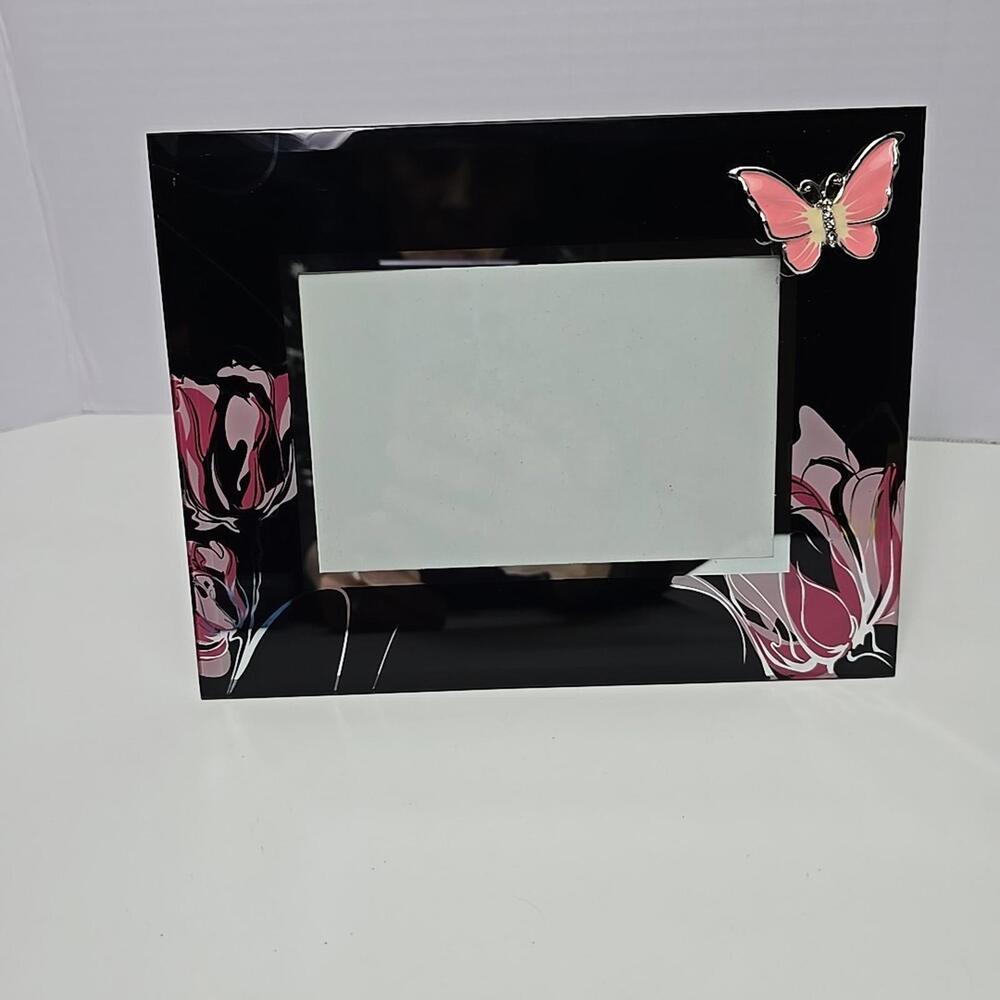 Pink Butterfly 6.5x 8.5 Picture Frame Vertical Spring Butterflies Photo Frame...